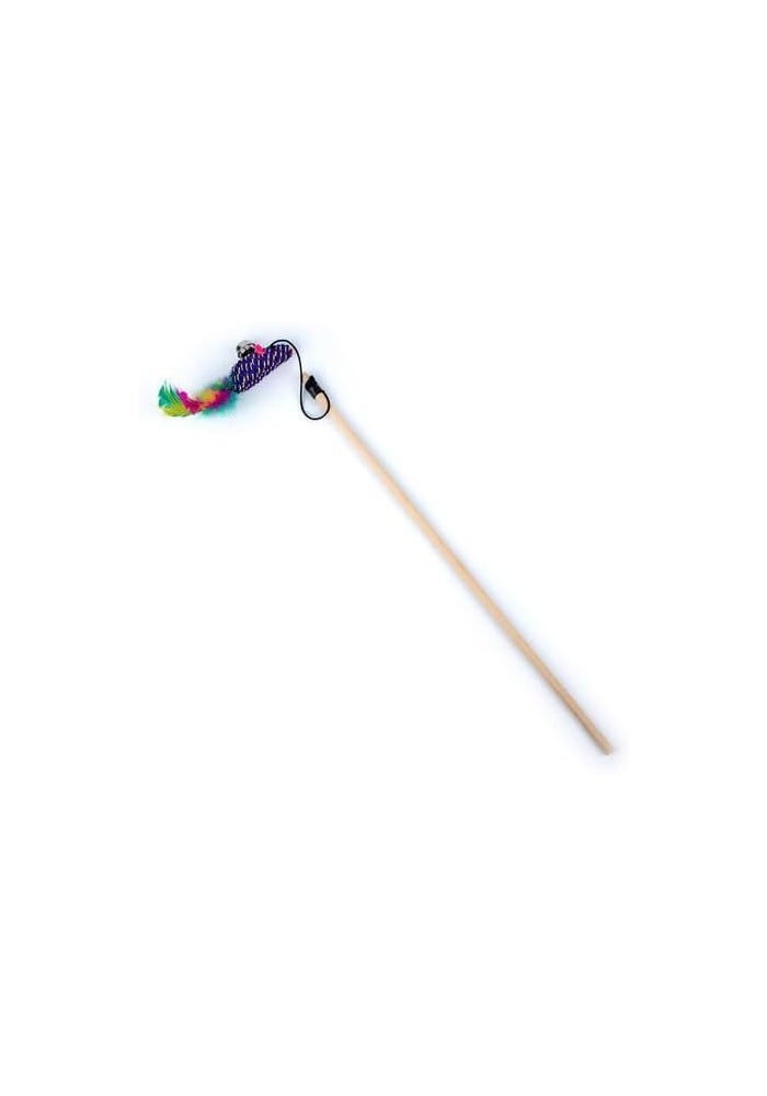 DAISO Cat Toy with Mouse and Bell - Purple - Image 1